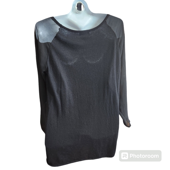 Jeans by Buffalo "Bondy" Gothcore Sheer Long Sleeve Rave Hi-Low Black Sweater L - Picture 9 of 10